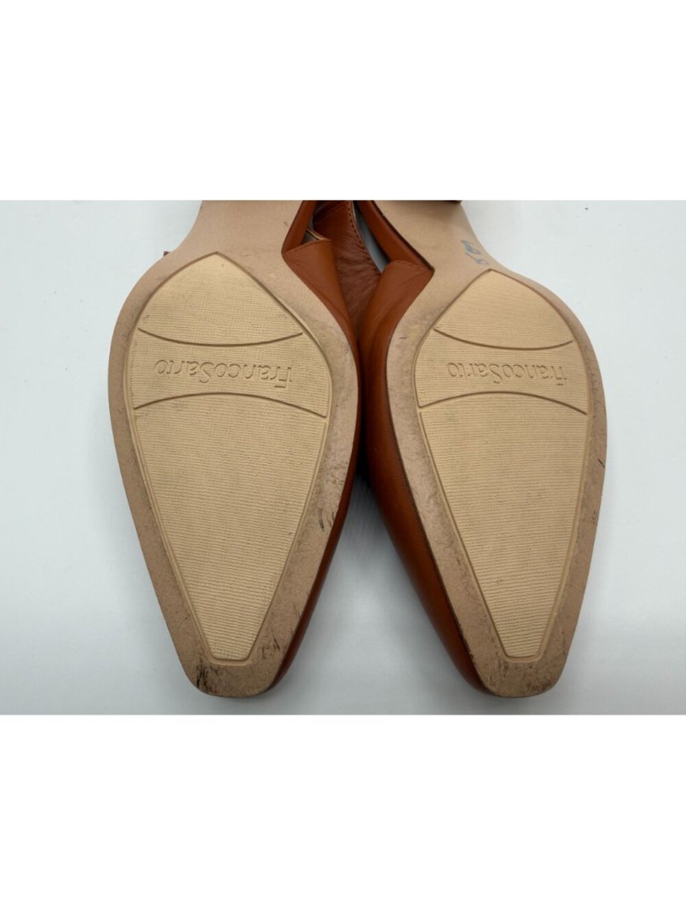 Franco Sarto Jonia Low Heel Brown Leather Slingback Pump Women Size 6.5M Career - Picture 14 of 16